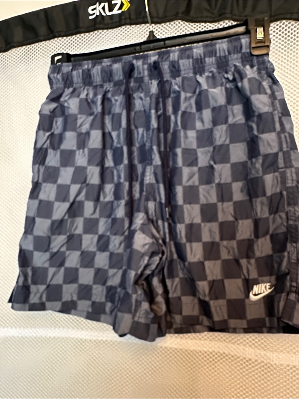 Nike Men's Checkerboard Athletic Shorts - Black and Gray